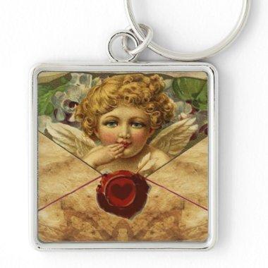 ANGEL HEART WAX SEAL PARCHMENT KEYCHAIN