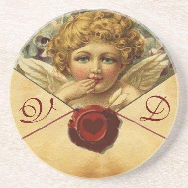 ANGEL HEART WAX SEAL PARCHMENT Monogram Drink Coaster