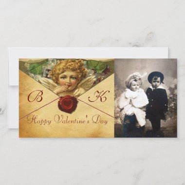 ANGEL HEART WAX SEAL PARCHMENT Monogram Holiday Invitations