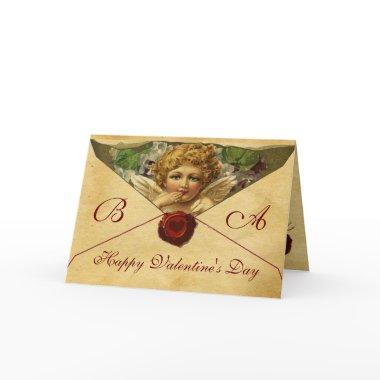 ANGEL HEART WAX SEAL PARCHMENT VALENTINE MONOGRAM HOLIDAY Invitations