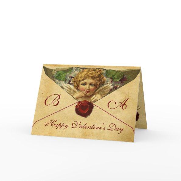 ANGEL HEART WAX SEAL PARCHMENT VALENTINE MONOGRAM HOLIDAY