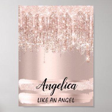 Angelica Name Meaning Birthday 16th Bridal Gift Poster