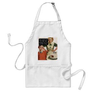 Angry Mom and Ruined Cake Vintage Retro Funny Adult Apron
