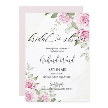 ANNA Brider Shower Invitations / Watercolor Pink