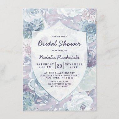 Annabelle Vintage Crest Wedding Bridal Shower Invitations