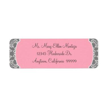 AnnaLiese Damask - Pink and Grey Matching Labels