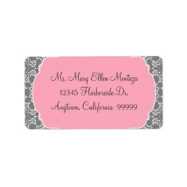 AnnaLiese Damask - Pink and Grey Matching Labels