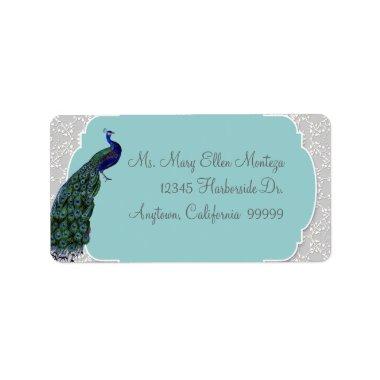 AnnaLiese Peacock Damask - Blue Matching Labels