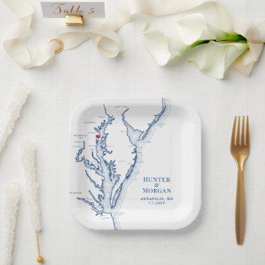 Annapolis Chesapeake Bay Wedding Engagement Party Paper Plates