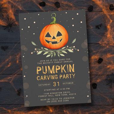 Annual Family Pumpkin Carving Party Halloween Invitations