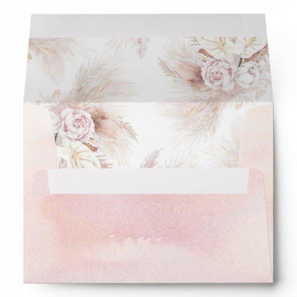 Anthurium Flowers and Pampas Grass Pattern Exotic Envelope