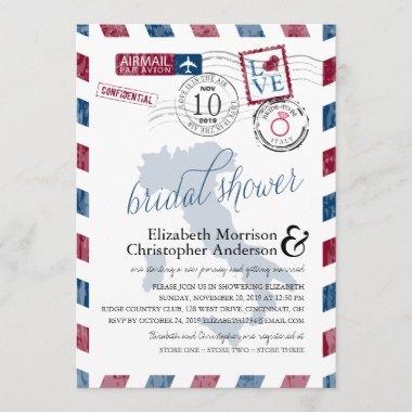 Antique Airmail Italy | Bridal Shower Invitations