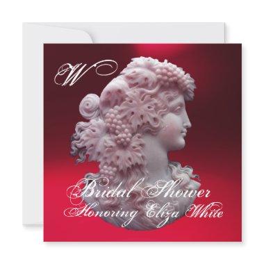 ANTIQUE CAMEO,LADY AND GRAPES BRIDAL SHOWER Invitations