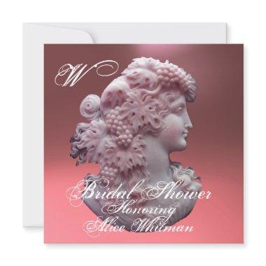 ANTIQUE CAMEO,LADY AND GRAPES BRIDAL SHOWER Invitations