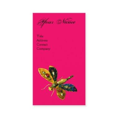 ANTIQUE DRAGONFLY JEWEL MONOGRAM ;Black Fuchsia Business