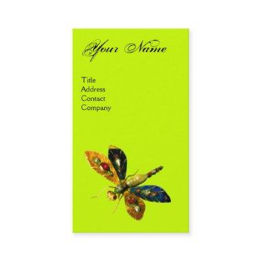 ANTIQUE DRAGONFLY JEWEL MONOGRAM ,Black Yellow Business Invitations