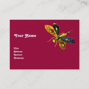 ANTIQUE DRAGONFLY JEWEL ,Red Burgundy Business Invitations