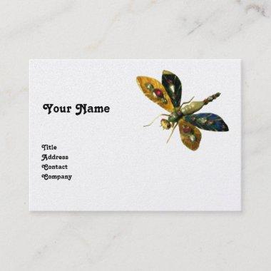 ANTIQUE DRAGONFLY JEWEL White Pearl Paper Business Invitations