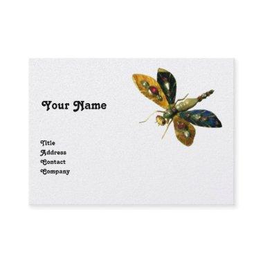 ANTIQUE DRAGONFLY JEWEL White Pearl Paper Business Invitations