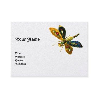 ANTIQUE DRAGONFLY JEWEL White Pearl Paper Business Invitations