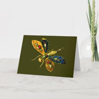 ANTIQUE GOLD DRAGONFLY JEWEL WITH GEMSTONES Invitations
