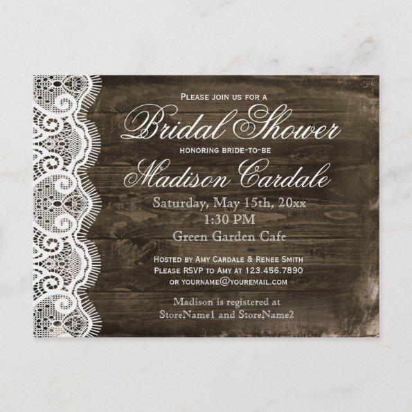 Antique Lace Rustic Bridal Shower Invite PostInvitations