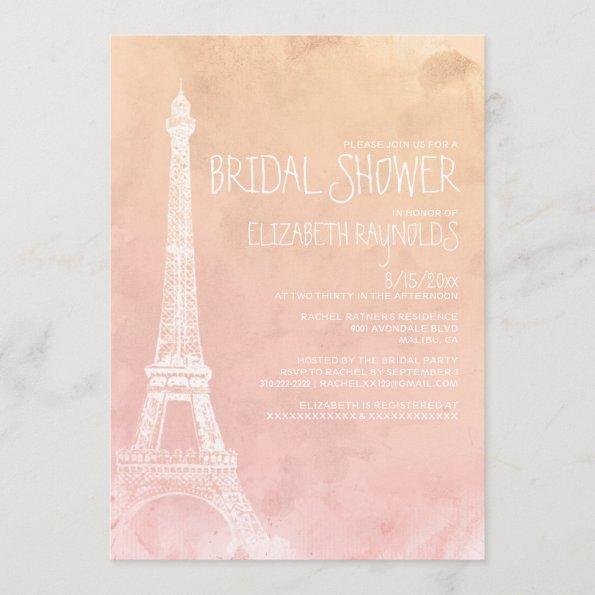 Antique Paris Bridal Shower Invitations