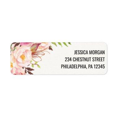 Antique Rose Return Address Label Wedding