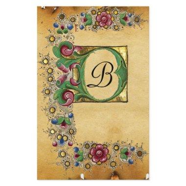 ANTIQUE ROSES MEDIEVAL FLORAL PARCHMENT MONOGRAM STATIONERY