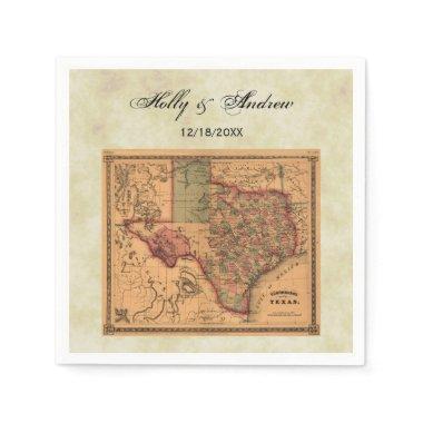 * Antique Texas Map #1, Distressed BG #3 Paper Napkins