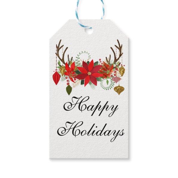 Antlers Ornaments Floral Antlers Holiday Rustic Gift Tags