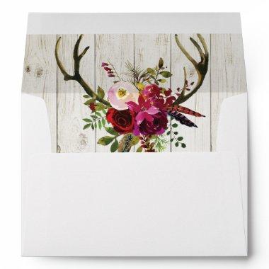 Antlers Rustic Wedding Invitations Envelopes