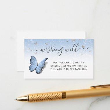 Any Color Butterfly Elegant Floral Wishing Well Enclosure Invitations