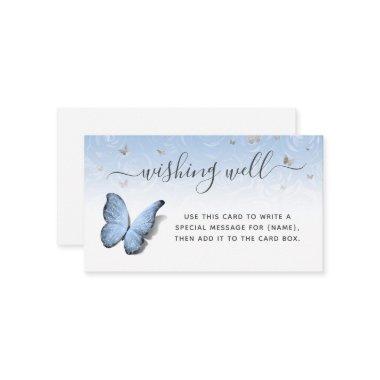 Any Color Butterfly Elegant Floral Wishing Well Enclosure Invitations