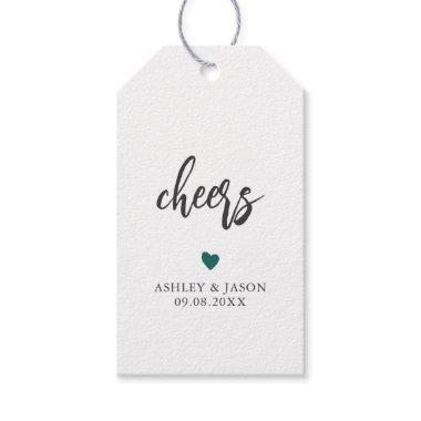 Any Color Cheers Tag, Wedding Wine or Champagne Gift Tags