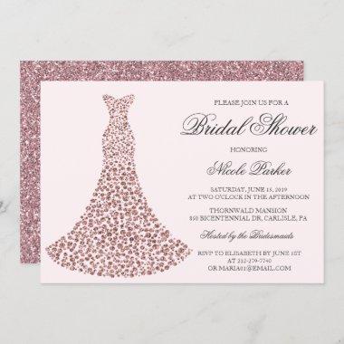 ANY COLOR - Diamond Gown Bridal Shower Invitations