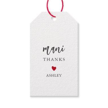 Any Color Heart Mani Thanks Tags, Manicure Kit Gift Tags