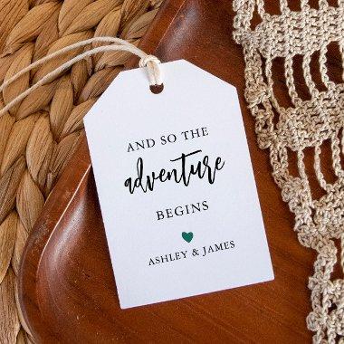 Any Color The Adventure Begins, Wedding Welcome Gift Tags