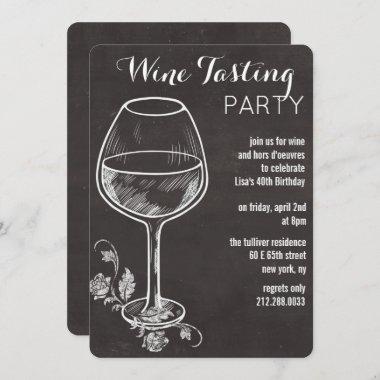 ANY EVENT - Chalk Wine Glass Invitations