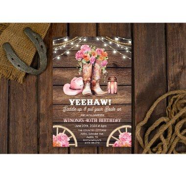 ANY EVENT - Cowgirl Boot Floral Western