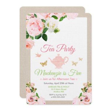 ANY EVENT - Floral Tea Party Invitations