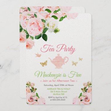 ANY EVENT - Floral Tea Party Invitations