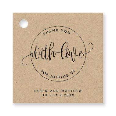Any Event Thank You, Modern. Rustic Kraft Favor Tags
