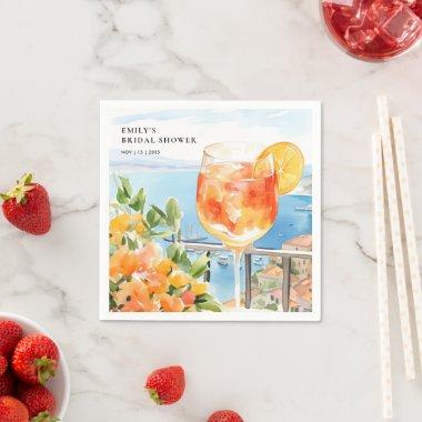 Aperol Spritz Amalfi Bridal Shower Napkins