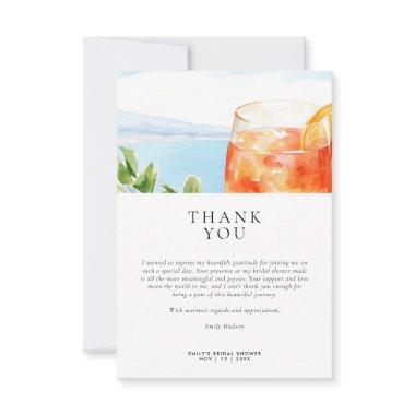 Aperol Spritz Amalfi Italy Bridal Shower Thank You Invitations