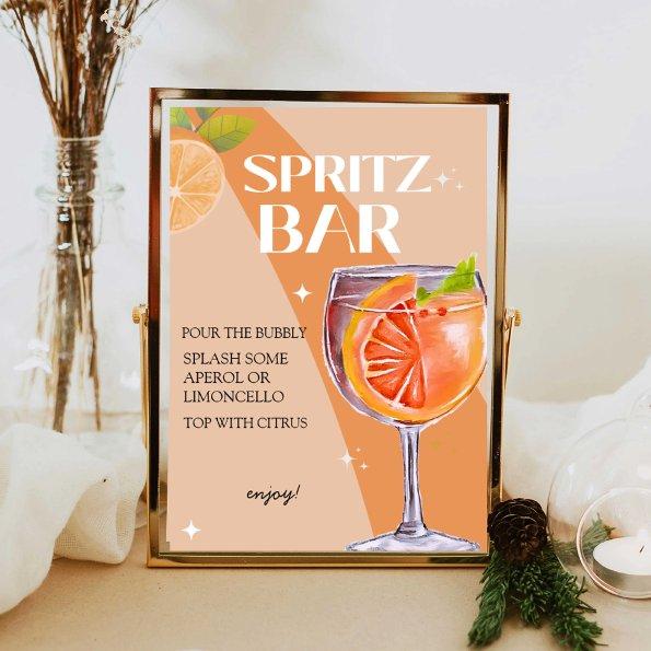 Aperol Spritz Bar Sign, Spritz Cocktail Print