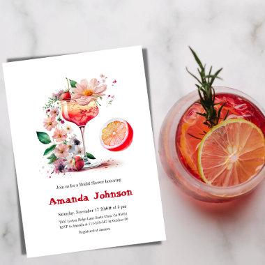 Aperol Spritz Cocktail Citrus Orange Bridal Shower Invitations