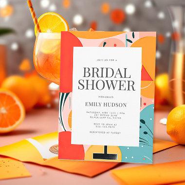 Aperol Spritz Colorful Bridal Shower Invitations