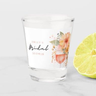 Aperol Spritz Floral Bridal Shower Shot Glass