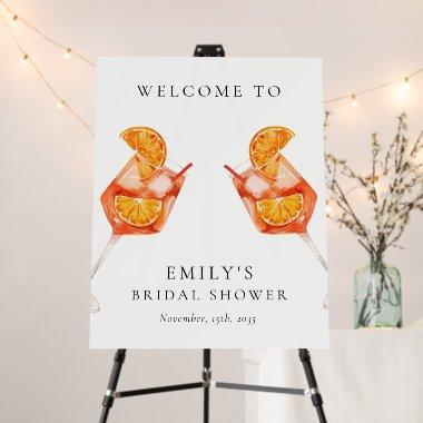 Aperol Spritz Floral  Welcome Sign